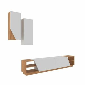 Zebra White and Teak TV-asztal szekrénnyel kép