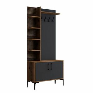Viyana Walnut and, Anthracite faliakasztó cipőtartóval és polcokkal kép