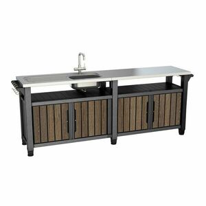 Kerti konyha diófa dekorral 237x52 cm Unity Chef – Keter kép