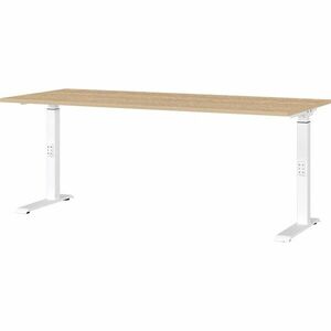 Állítható íróasztal tölgyfa dekoros asztallappal 80x180 cm Downey – Germania kép