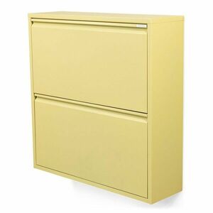 Világossárga acél billenő ajtós-függő cipőtartó 75x77, 5x22, 5 cm Billy – Spinder Design kép