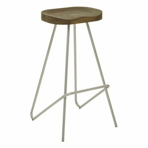 Ezüstszínű-natúr színű szilfa bárszék (ülésmagasság 78 cm) District – Premier Housewares kép