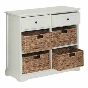 Elefántcsont színű paulownia komód 76x70x33 cm Vermont – Premier Housewares kép