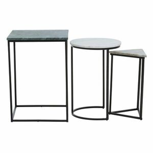 Tárolóasztal szett 3 db-os márvány asztallappal 40x40 cm Mandoli – Premier Housewares kép