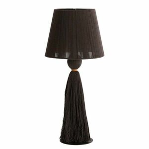 Sötétbarna asztali lámpa textil búrával (magasság 58 cm) Espino – Light & Living kép