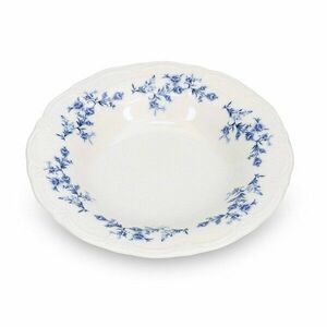 Fehér-kék mély porcelán tányér ø 23, 5 cm Retro – BonBistro kép