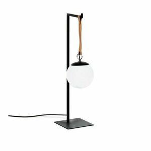 Fekete fém asztali lámpa műanyag búrával (magasság 60 cm) Monteiro – Kave Home kép