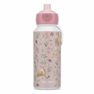 Világos rózsaszín műanyag gyerek ivópalack 400 ml Fairy Garden by Little Dutch – Mepal kép