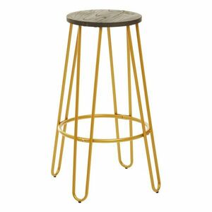 Aranyszínű-natúr színű szilfa bárszék (ülésmagasság 75 cm) District – Premier Housewares kép