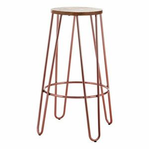 Natúr színű-rózsaarany színű szilfa bárszék (ülésmagasság 75 cm) District – Premier Housewares kép