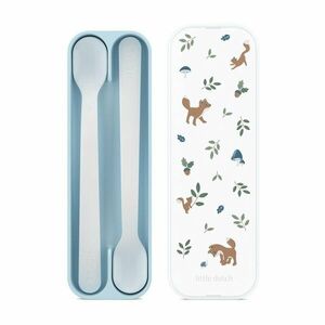 Világoskék műanyag gyerek kanál szett 2 db-os Forest Friends by Little Dutch – Mepal kép