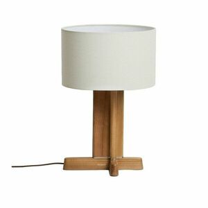 Fehér-barna kaucsukfa asztali lámpa textil búrával (magasság 48 cm) Niani – Kave Home kép