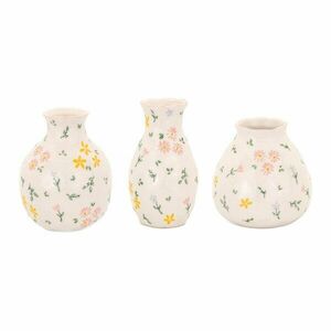 Krémszínű kőedény váza készlet 3 db-os (magasság 10 cm) Ditsy Floral – Sass & Belle kép