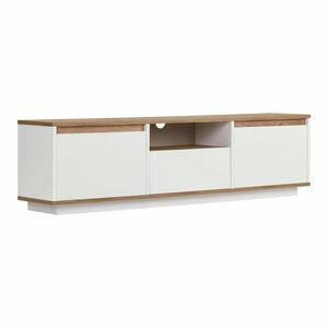 Fehér-natúr színű TV-állvány borovi fenyő dekorral 160x42x30 cm Sentinel – Kalune Design kép