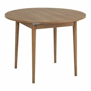 Kerek bővíthető étkezőasztal hosszabbító asztallappal tölgyfa dekorral ø 100 cm Viona – Kalune Design kép