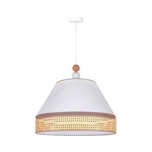 - Csillár zsinóron AVIGNON 1xE27/15W/230V á. 60 cm fehér/rattan 602068 kép