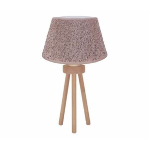 - Asztali lámpa BOUCLE 1xE27/15W/230V átm. 28 cm barna/fa 601436 kép