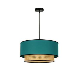 - Csillár zsinóron BOHO 1xE27/15W/230V átm. 45 cm türkiz/rattan 84335 kép