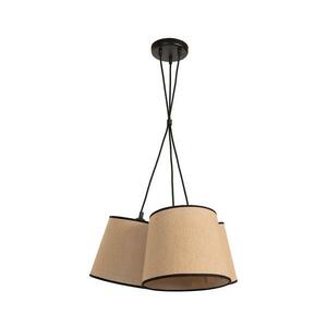 - Csillár zsinóron ROSSA 3xE27/15W/230V átm. 45 cm barna/fekete 83246 kép