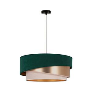 - Csillár zsinóron KOBO 1xE27/15W/230V átm. 45 cm zöld/rózsaarany/krémes 600163 kép