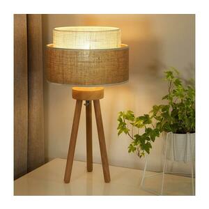 - Asztali lámpa YUTE BOHO 1xE27/15W/230V átm. 25 cm barna/krémes 603775 kép