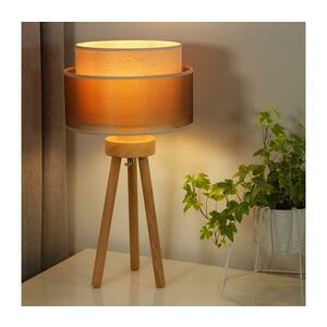 - Asztali lámpa WOOD BOHO 1xE27/15W/230V átm. 25 cm réz/barna/bézs 604109 kép