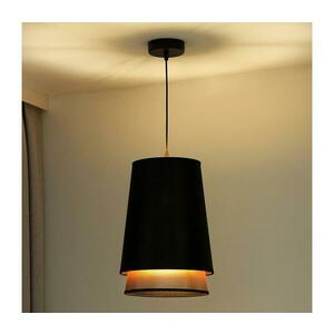 - Csillár zsinóron BELL SHINY 1xE27/15W/230V átm. 25 cm fekete/réz 603225 kép