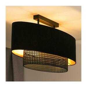 - Felületre szerelhető csillár DOUBLE OVAL RATTAN 2xE27/15W/230V fekete/rattan 604581 kép