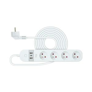 - Intelligens hosszabbító vezeték kapcsolóval 4Z + 2xUSB-A+1xUSB-C 1, 5m Wi-Fi Tuya fehér 52000391 kép