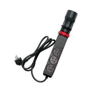 - Hosszabbító kábel asztalra rögzíthető bilinccsel, 3 aljzat, E típus + 2xUSB-A + 1xUSB-C, 1, 5m, fekete 52001087 kép