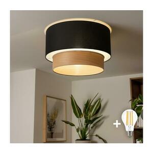 Brilagi - LED ráépített csillár CERIA 1xE27/40W/230V Ø 50 cm fekete/bézs BG3991+EG781091 kép