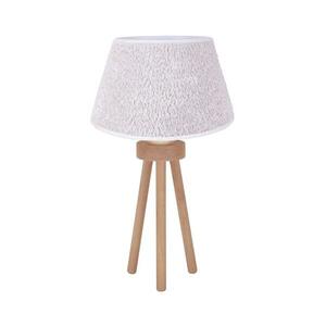 - Asztali lámpa BOUCLE 1xE27/15W/230V átm. 28 cm fehér/fa 601429 kép