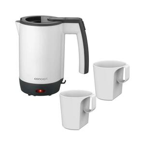 Concept RK7030-Utazó vízforraló 0, 5 l 1080W/230V szürke/fehér + 2 csésze rk7030 kép