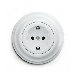 lap - Retro fali dugalj kerettel SCHUKO 230V/16A hófehér KA0151+KA0160 kép
