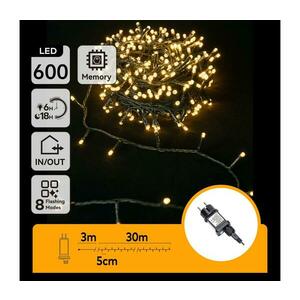 B.V. - LED kültéri karácsonyi fényfüzér 600xLED/8 funkció 33m IP44 meleg fehér B103031PU kép