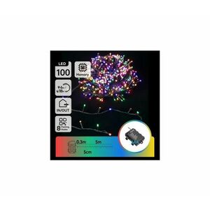 B.V. - LED kültéri fényfüzér 100xLED/8 funkció 3xAA 5, 3 m IP44 többszínű B10303K2P kép