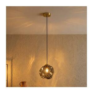 Kábellel függesztett csillár CRISTAL 1xE14/15W/230V sárgaréz/füstös fekete LM-1.302/PATYNA/SMOKY kép