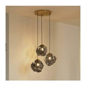 Kábeles CRISTAL csillár 3xE14/15W/230V sárgaréz/füstfekete LM-3.302/PATYNA/SMOKY kép