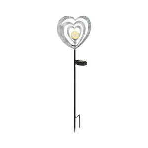Globo 36580 - LED napelemes lámpa LED/0, 06W/3V IP44 ezüst szív 36580 kép