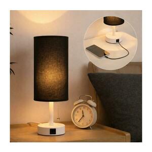 Brilagi - Asztali lámpa USB-csatlakozóval TABLON 1xE27/25W/230V fehér/fekete BG3667+BG3682 kép