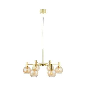 Markslöjd 109153 - Kábeles csillár AMBRA 6xE14/40W/230V arany/füstös bézs 109153 kép