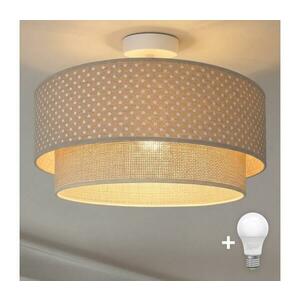 Brilagi-LED felületre szerelhető mennyezeti lámpa BOHO BOBO 1xE27/60W/230V pr.40 cm pöttyös bézs/krém. 8590828051152 kép