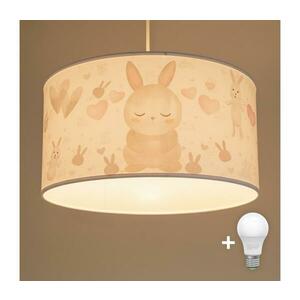 Brilagi - BOBO LED gyermek függeszték zsinóron, 1x E27/60W/230V, átmérő 35 cm, fehér, nyuszikkal 8590828051350 kép