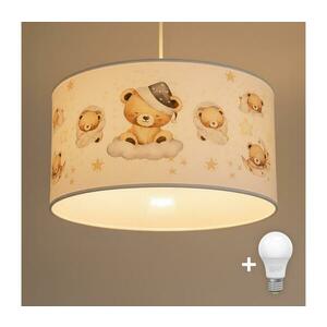 Brilagi - LED zsinóros gyerekszobai csillár BOBO 1xE27/60W/230V átm. 35 cm fehér/mackókkal 8590828051411 kép