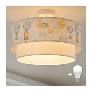 Brilagi-LED Gyermekszoba felületre szerelhető mennyezeti lámpa BOBO 1xE27/60W/230V átm. 40 cm fehér/bézs/állatmintás 8590828051190 kép