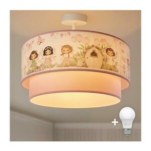 Brilagi - LED gyermek felületre szerelt plafonlámpa BOBO 1xE27/60W/230V átm. 40 cm rózsaszín/tündérek 8590828051251 kép