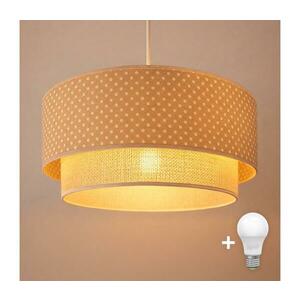 Brilagi-LED BOHO BOBO kábeles függeszték, 1xE27/60W/230V, átm. 40 cm, pöttyös, bézs/krém. 8590828051145 kép