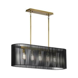 Elstead Quintiesse QN-LINARA-ISLE-BK - LINARA csillár rúddal 5xE27/60W/230V fekete/arany QN-LINARA-ISLE-BK kép