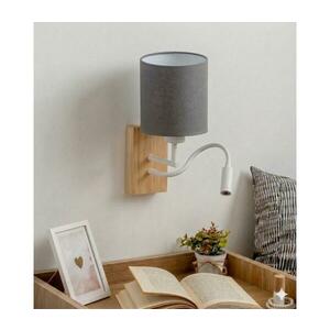 Brilagi - LED fali lámpa NUBILA WOOD 1xE27/25W/230V + LED/3W tölgy/fehér/világosszürke BG1565+BG2454 kép