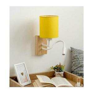 Brilagi - LED fali lámpa NUBILA WOOD 1xE27/25W/230V + LED/3W tölgy/fehér/sárga BG1565+BG2452 kép